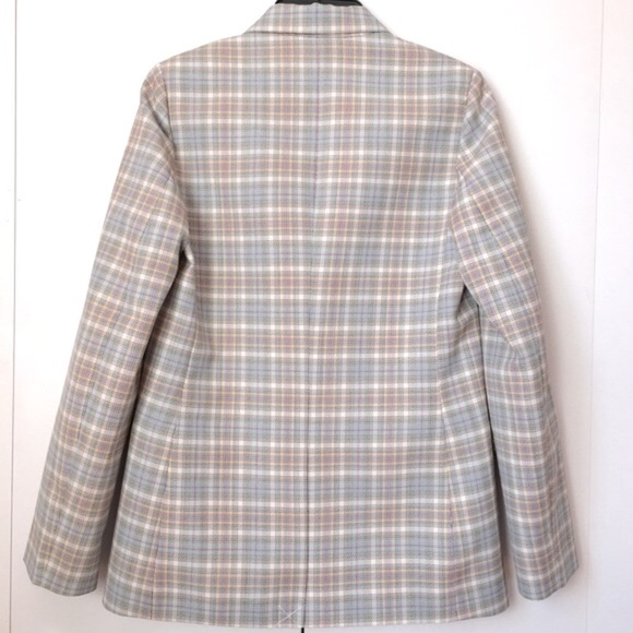 COS Checked Plaid Wool Blend One Button Tailored Blazer - Picture 3 of 16